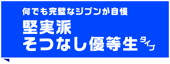 何でも完璧なジブンが自慢 堅実派 そつなし優等生 タイプ